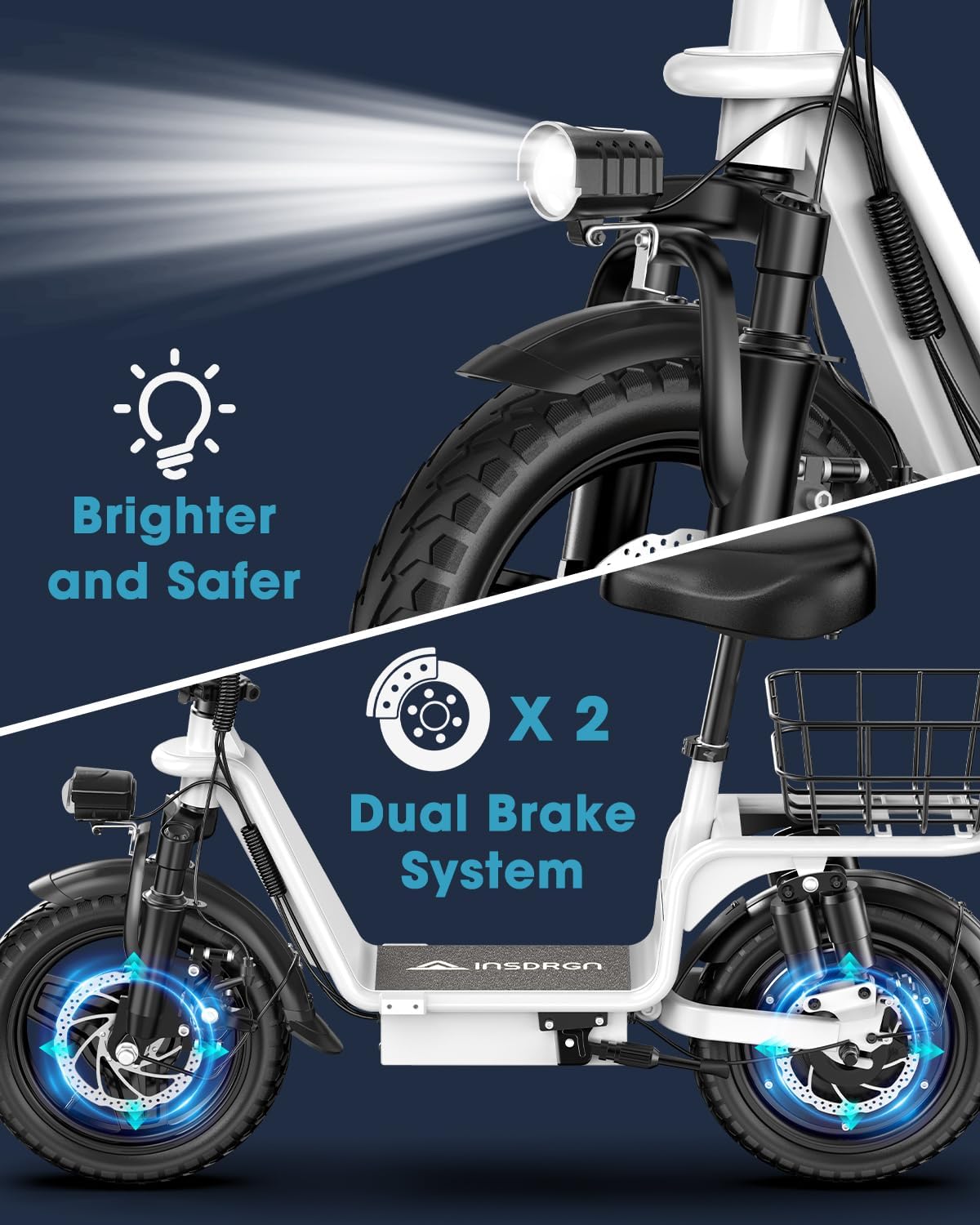 INSDRGN C14 PRO Electric Scooter with Seat for Adults