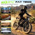 TS TST GRP X6 Electric Bike 1500W Peak 48V 15Ah 65-Mile Range 20" Fat Tire Dual Suspension