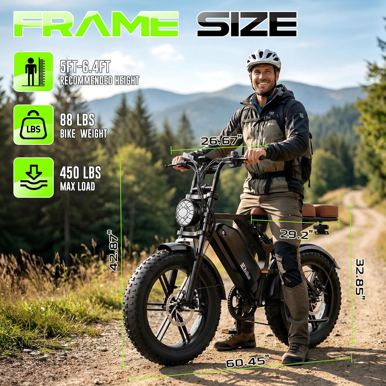 TS TST GRP X6 Electric Bike 1500W Peak 48V 15Ah 65-Mile Range 20" Fat Tire Dual Suspension